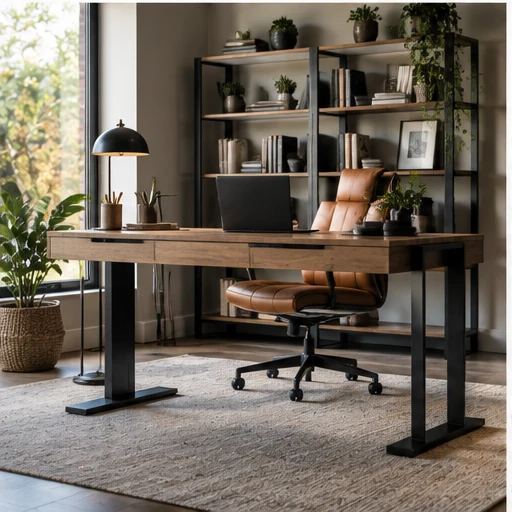 Desk and shelving